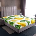 thumbnail image 3 of Erosebridal Cartoon Lemon Fitted Sheet Set Twin, Tropical Fruit Bed Set, Summer Theme Room Decor, 2pcs (No Top Sheet), 3 of 6