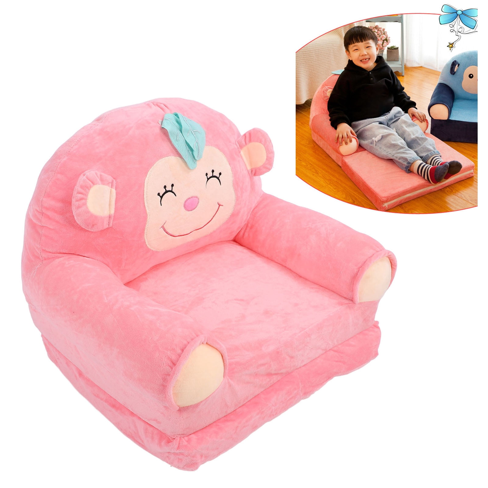 Children Sofa, Comfortable Monkey Kids Sofa  for Home Pink