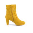 thumbnail image 3 of Unique Bargains Bottines à Talon à Bout Rond à Enfiler avec Fermeture Éclair pour Femme Jaune (Taille 8), 3 of 7