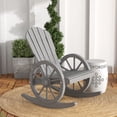 thumbnail image 2 of Patio Wooden Rocking Chair, Wagon Outdoor Rocker Chair, Grey, 2 of 10