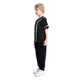 thumbnail image 4 of TOPTIE 2 Pack Kids Baseball Jersey Boy's Button Down Sport T Shirts Tops-black red-2T, 4 of 6