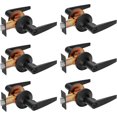 thumbnail image 1 of of Lever Keyed Entry Door Lever Handle Lock Universal Door Knob Hardware Nickel Brushed Color (MRCA), 1 of 5