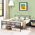 thumbnail image 2 of Costway Queen Metal Platform Bed Frame with Headboard and Footboard No Box Spring Needed, 2 of 9