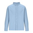 thumbnail image 3 of RXIRUCGD Chemise Blouse à Manches Longues pour Homme à Col Rabattu, Bleu Ciel, Taille : 3TG, 3 of 5