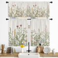 thumbnail image 1 of ORUYROP Wildflower Kitchen Curtains and Valances 3 Piece Set Rod Pocket 36 Inch Short Rustic Floral Green Leaves Farmhouse Plant Herbs Country Botanical Nature Bedroom Living Room Treatment Fa, 1 of 5