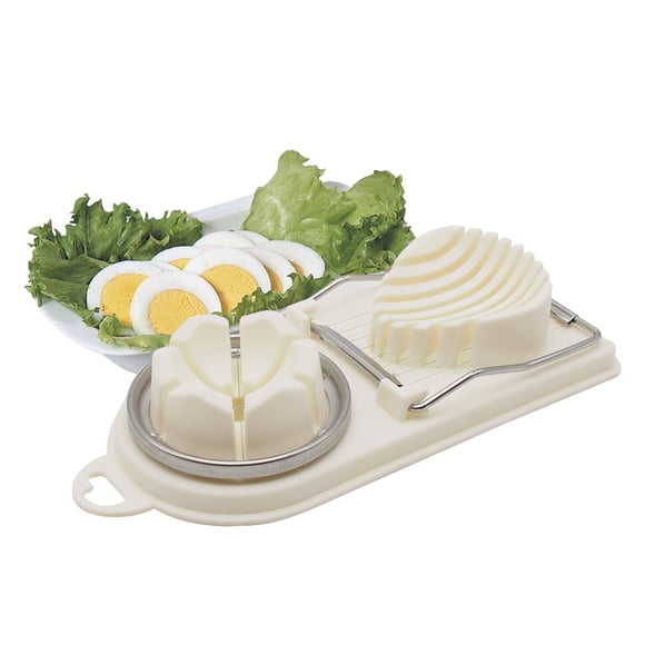Zootealy Egg Slicer 2 in1 Multifunction Kitchen Egg Slicer Sectione Cutter Mold Flower Edges Gadgets Stainless Steel Egg Slicer Cutter