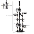 thumbnail image 3 of PawHut Cat Tree for Large Cats, Floor to Ceiling, Adjustable, White, 3 of 10