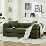 Folding Sofa Bed,  Convertible Couch Bed with 2 Pillows, Fold Out Couch, Foam Spring Floor Mattress, Futon Couch for Living Room, Office, Apartment
