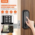 thumbnail image 2 of VEVOR Mechanical Keyless Entry Door Lock, 14 Digit Keypad, Water-proof Zinc Alloy, Embedded Outdoor Gate Door Locks Set with Keypad and Handle, Easy to Install, for Garden, Garage, Yard, Storage Shed, 2 of 9