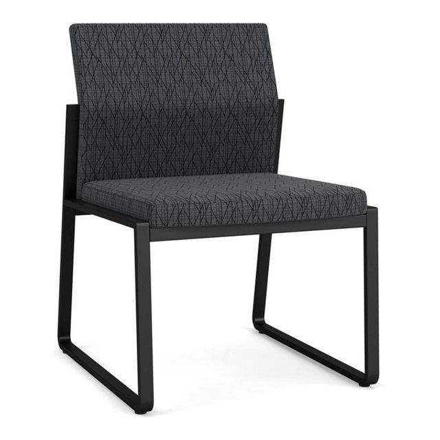 Fauteuil d'Appoint Sans Accoudoirs pour Réception Gansett / Acier Noir / Gris Foncé