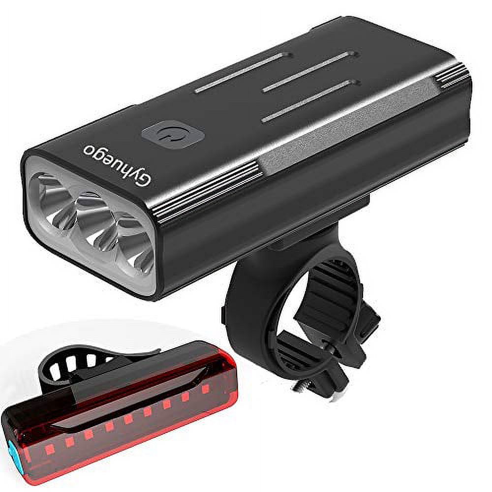 Gyhuego Bike Light USB Rechargeable, 4000 Lumen Bicycle Lights Front and Back, Bright Led Bike Headlight and Taillight with Power Bank Function, Road Cycling Safety Flashlight