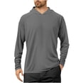 thumbnail image 1 of Ohufall Men's Shirts Long Sleeve Workout Fishing T Shirts UPF 50+ Sun Protection Rash Guard Dry Fit Athletic Running Tee Tops, 1 of 4