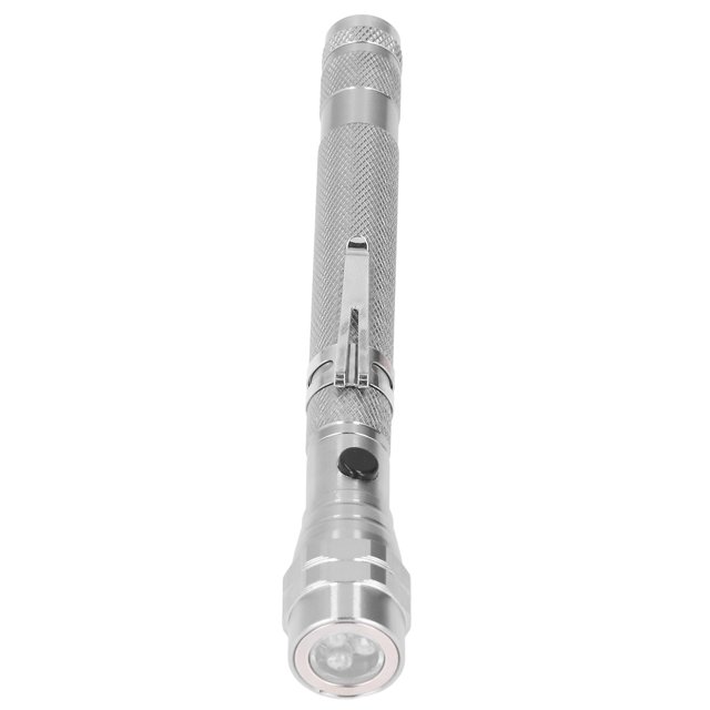 Magnetic Picker, Aluminum Alloy Pickup Stick LED Adjustable For Auto Repair Silver