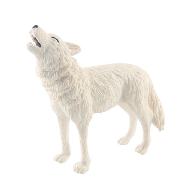 XZNGL Simulation White Wolf Animal Model Static Roaring Wolf Walking Wolf Cub Desktop Sand Table Decoration Ornaments
