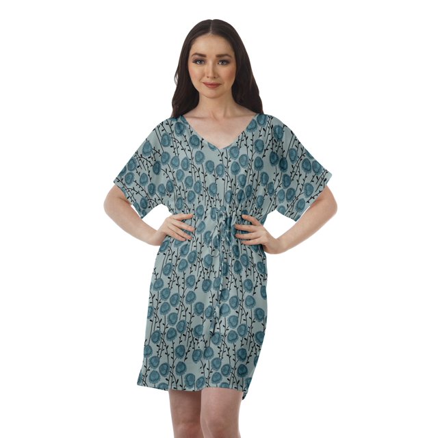 Moomaya Robes Imprimées Business Casual Femmes Robe d'Été Shorts Femmes Robe Simple