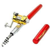 CHUANK Pen Fishing Rod Reel Combo Set Mini Pocket Telescopic Fishing Pole Kit with Fishing Rod and Spinning Reel Combo Kit for Saltwater Freshwater