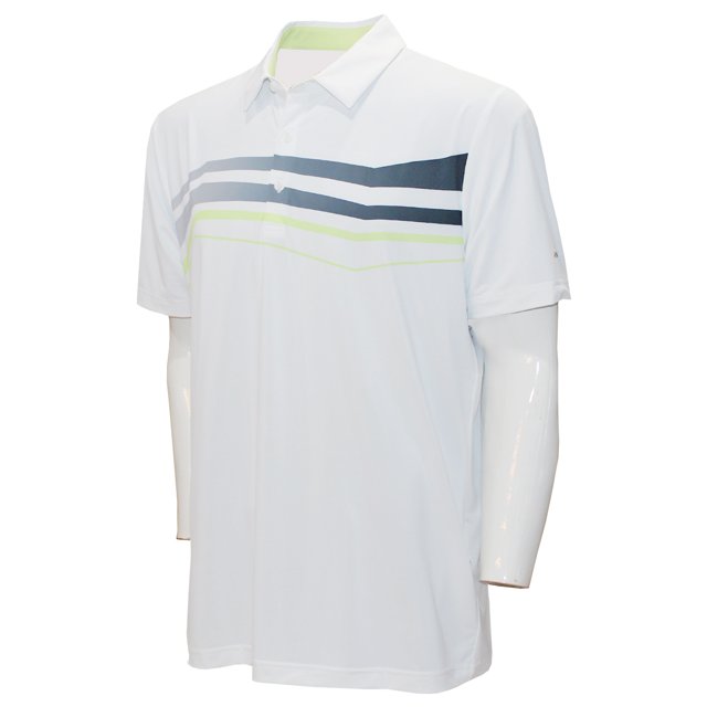 JDX Golf Men's X5 Striped Polo Shirt, X-Large White
