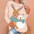 thumbnail image 1 of Chandail en Molleton de Noël pour Femmes 2023 Mode Imprimé de Noël Manches Longues Blouse Col Rond Chandail Décontracté Hauts Chandails en Molleton en Liquidation, 1 of 4