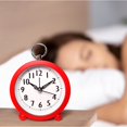 thumbnail image 4 of LED Alarm Clock with Temperature and Humidity Monitor, Circular Desktop or Wall-Mounted Design, Battery-Powered, 3.94 in Diameter, Red/Black/Pink, 4 of 6