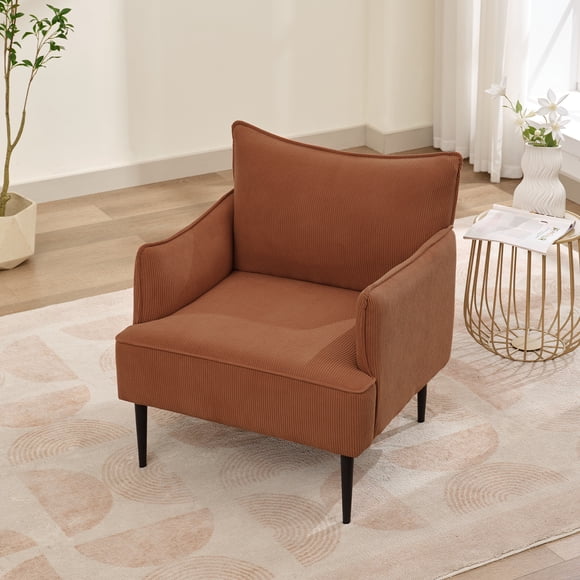 AKDSteel Mid Century Accent Chair, Grey Fabric Armchair With Metal Legs, Modern Lounge Chair For Living Room Or Bedroom