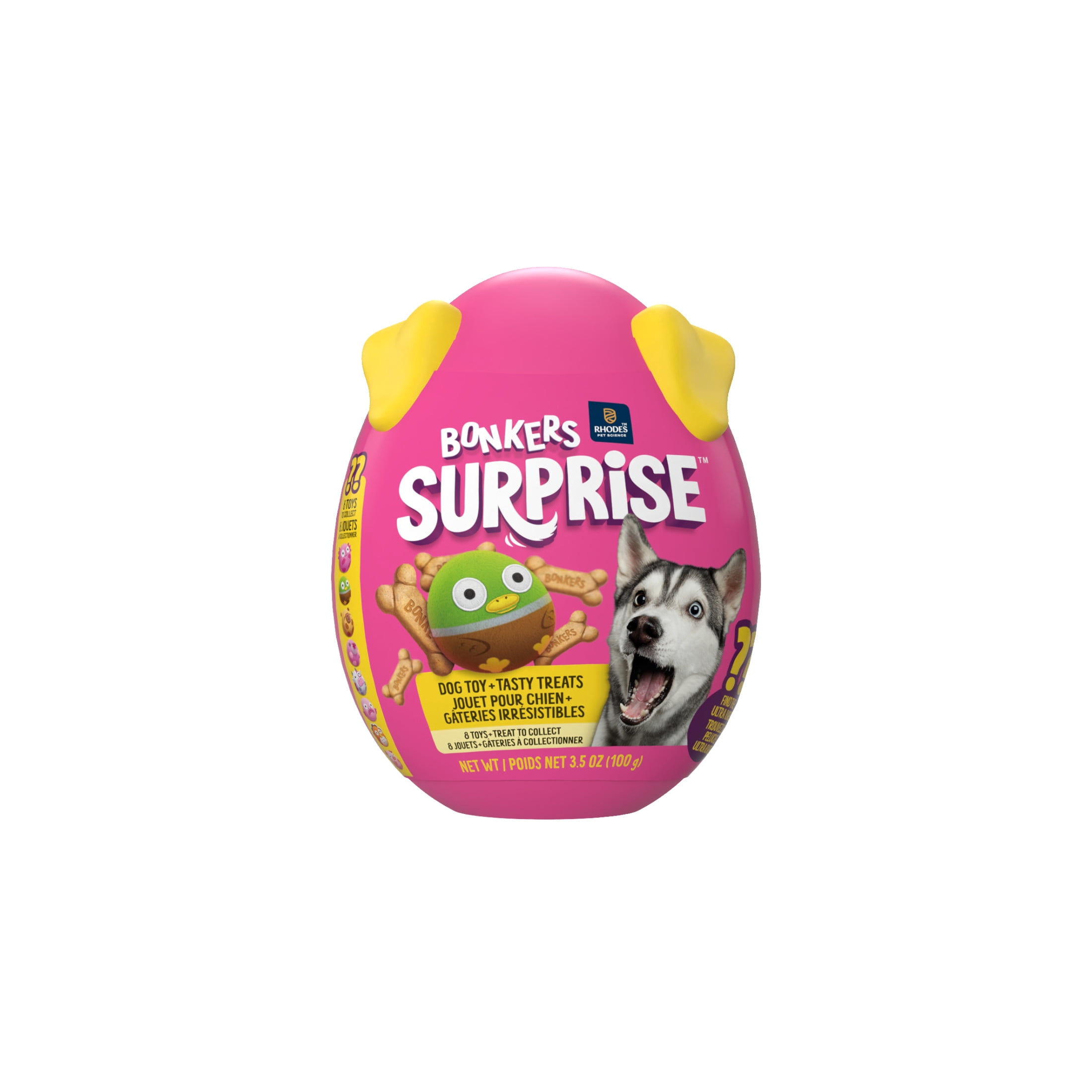 BONKERS Surprise Biscuits pour chien à saveur poulet avec jouet surprise