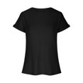 thumbnail image 4 of AherBiu Hauts d'Été pour Femmes Décontractés Confortables T-Shirts à Manches Courtes Amples 2024 Tendance Tuniques à Col Rond Hauts, 4 of 6