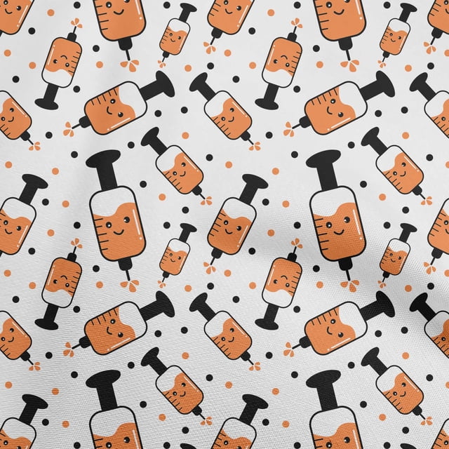 oneOone Polyester Spandex Orange Fabric Medical Virus Sewing Craft Projects Fabric Prints by Yard 56 Inch Wide