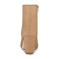 thumbnail image 2 of BLISSFUL STEP Women's Side Zipper Round Toe Block Heel Ankle Boots Khaki 10, 2 of 7