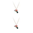 thumbnail image 2 of Baohd Pendentif Carte Drapeau Coloré - Se Démarquer de la Foule Charmant Collier Collier de Mode Cadeau Or 2Set, 2 of 6