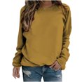 thumbnail image 3 of zanvin Mode d'Automne pour Femmes, Chandails pour Femmes à Col Rond Décontractés à Manches Longues, Chandails à Enfiler, Hauts, T-Shirt de Base d'Automne, 3 of 5