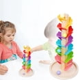 thumbnail image 2 of Binwennn Wooden Track Track Toy Colorful Rolling Tower Sound Tree Kids Game Falling Toy Wooden Colorful Music Tree Falling Toy Rolling Ramp Toy Alphabet Game Kids Games 2-4 Years Animal Sensory for, 2 of 3