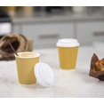 thumbnail image 3 of EcoNesxp Set of Insulated Kraft Paper Corrugated Thermal Cups with Lids Disposable Coffee Cups for Travel and Office Use 12 Ounces Great for Hot Drinks, 3 of 5
