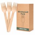 thumbnail image 1 of Disposable Wooden Forks, Biodegradable, Eco Friendly for Restaurant, Outdoors, Parties, and Events, 100 pcs Wooden Disposable Forks, Best for takeouts, 1 of 1