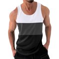 thumbnail image 1 of Styesk Tank Tops Men Men Casual Fashion Patchwork Pullover Round Neck Sports Tank Tops, 1 of 6