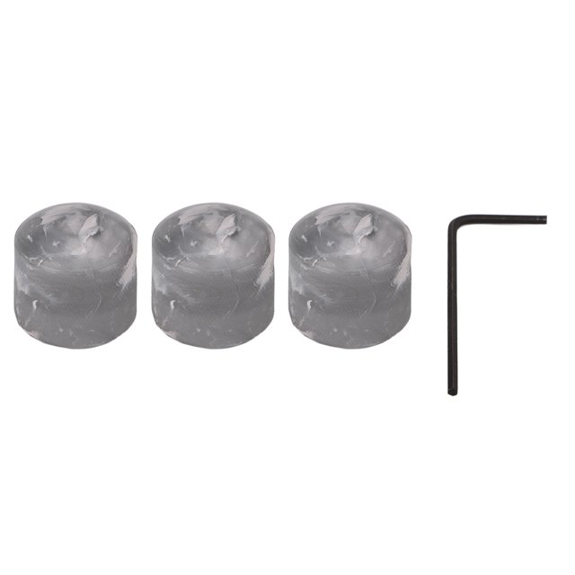 Guitar Volume Knob, Instrument Decor Wide Application 3Pcs Electric Guitar Knob With Wrench For Adjusting Grey