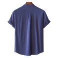 thumbnail image 3 of T-Shirts Rétro à Manches Courtes en Lin Uni Couleur Pure Vintage pour Hommes, 3 of 9
