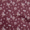 thumbnail image 1 of oneOone Georgette Viscose Maroon Fabric Florals Craft Projects Decor Fabric Printed By The Yard 42 Inch Wide, 1 of 4