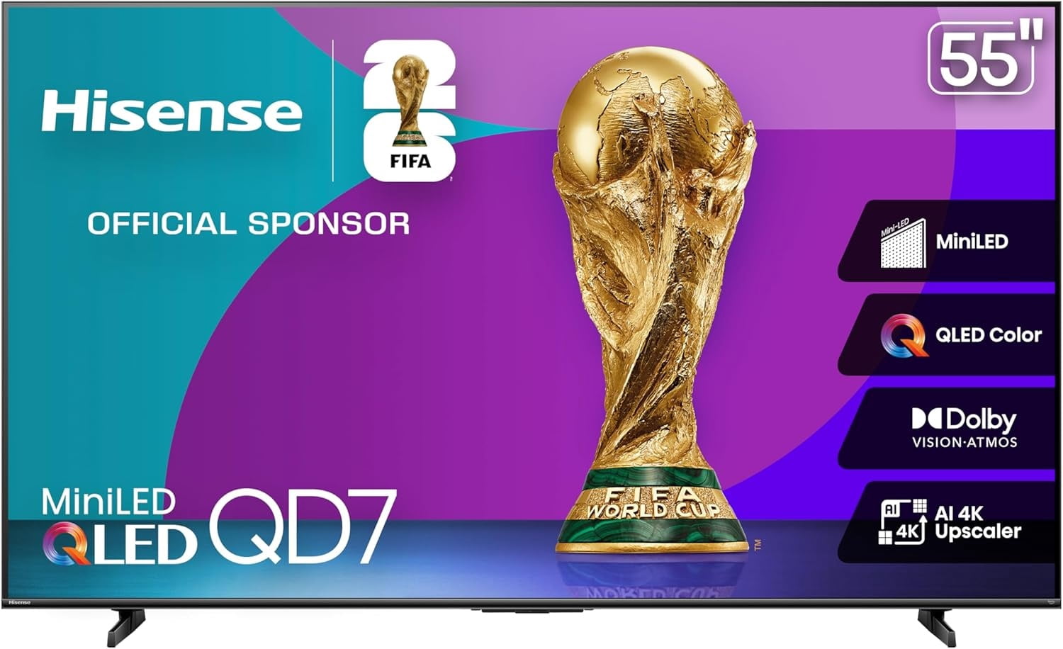Open Box - Hisense 55" Mini-LED QLED AI TV 60Hz (55QD7QFM)