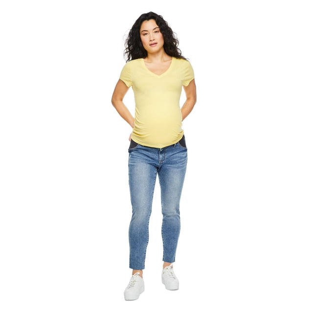 Paisley Sky Maternity Short Sleeve V-Neck Tee