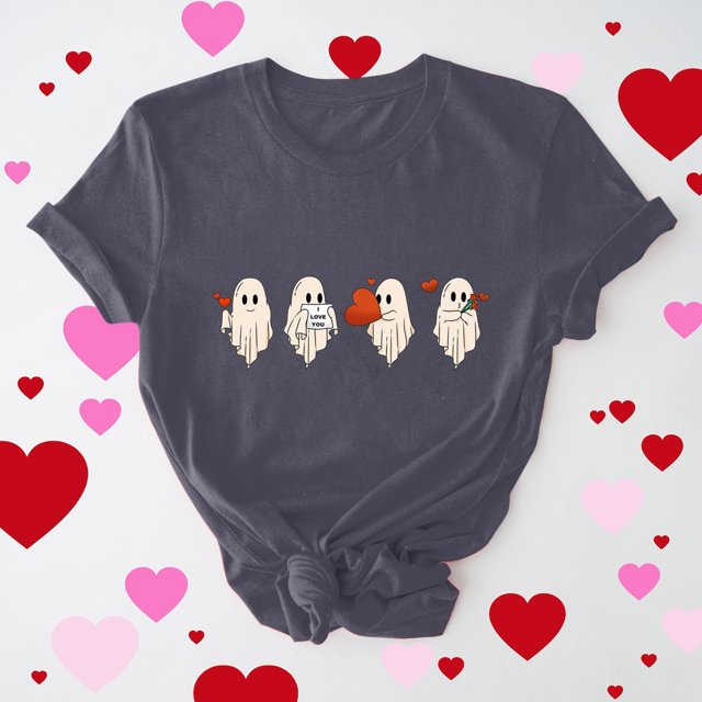 Cadeaux de la Saint-Valentin T-shirt Décontracté à Manches Courtes et Col Rond pour Femmes avec Imprimé Arbre de Noël