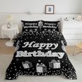 thumbnail image 2 of Silver Bedding Happy Birthday Comforter Set, Birthday Party Decorations Bedding Comforter Sets, Cute Balloons Star Garland Princess Bedding Set With 1 Pillow Case (Twin, 2Pcs), 2 of 6