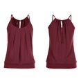 thumbnail image 2 of Débardeur Camisole Femme Été Tendance Col Ample Sans Manches Décontracté Basique Rouge Vin TG, 2 of 4