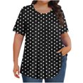 thumbnail image 1 of Plebaso Hauts pour Femmes Grande Taille Manches Courtes Blouses Plissées Décontractées Col Rond Été Tuniques Amples, 1 of 6