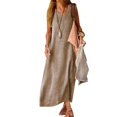 thumbnail image 4 of TJAZFJPA Robe pour Cacher le Ventre Robe d'Été pour Femme Jupe Longue Couleur Unie Mode Décontractée Jupe Longue Robes pour Femmes Robe Formelle Femme Longue, 4 of 7