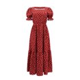 thumbnail image 4 of Ovzne Robes pour Femmes 2025 Robe Femmes Femmes à la Mode Décontractée Rétro Col à Pois Manches Courtes Robe Moulante à la Taille Robe Robe de Printemps Manches Courtes Liquidation, 4 of 7