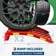 thumbnail image 1 of Edtara Heavy Duty Car Ramps Set, 8000 lbs Capacity, Two Steel Auto Ramps with Reflective Strips, 35"x13"x9", for Safe Vehicle Maintenance and Repairs, 1 of 6