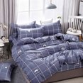 thumbnail image 4 of Fridja 4Pcs Queen Bedding Sets All Season Bed Set, Soft Microfiber Bedding Solid Color Printed with 1 Quilt Cover, 1 Sheets, 2 Pillowcases, 4 of 5