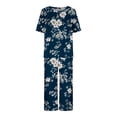 thumbnail image 4 of Fankiway Ensemble de Pyjama pour Femmes à Imprimé, Col Rond, Manches Courtes, Chemise de Nuit et Pantalon, Tenue d'Intérieur avec Poches, Ensemble pour Femmes, Tenues d'Été, Tenues d'Été pour Femmes, 3355 Pcs, 4 of 8