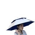 thumbnail image 1 of PEONAVET The Cap Chapeau Parapluie Double Pliable Multicolore pour l'Extérieur Soleil Pluie Camping Pêche, 1 of 2