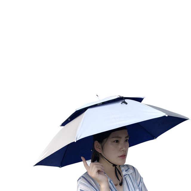 PEONAVET The Cap Chapeau Parapluie Double Pliable Multicolore pour l'Extérieur Soleil Pluie Camping Pêche